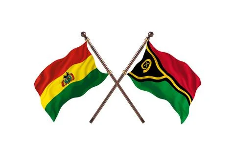 Bolivia Versus Vanuatu  Two countries Flags background Stock Illustration