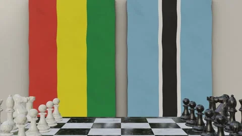 Bolivia vs Botswana  at the chessboard. Video stock 257961067