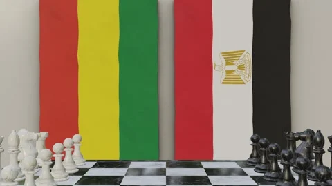 Bolivia vs Egypt  at the chessboard. Vídeos de archivo 257961213