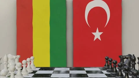 Bolivia vs Turkey  at the chessboard. Stock Footage 257961767