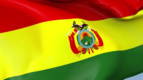 Bolivia Waving Flag Background Loop Stock Footage 64253185