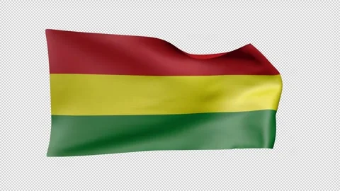 Bolivia Waving  Flag Transparent Alpha Stock Footage 274064483