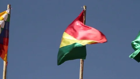 Bolivian flag Stock Footage 77047538