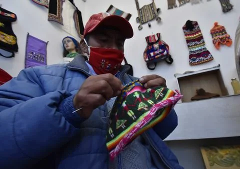 Bolivian indigenous artisans open a space for the encounter of cultures, La Paz, Stock Photos