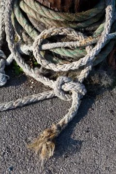 Bollard Close Up with Ropes Stock Photos