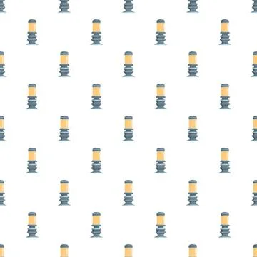 Bollard lights creating a seamless pattern illuminating space Stock Illustration