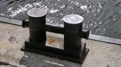 Bollard on the pier Stock Footage