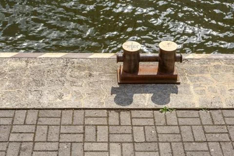 Bollard on the pier Stock Photos