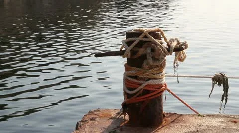 Bollard on the small mooring Stock Footage 11631194