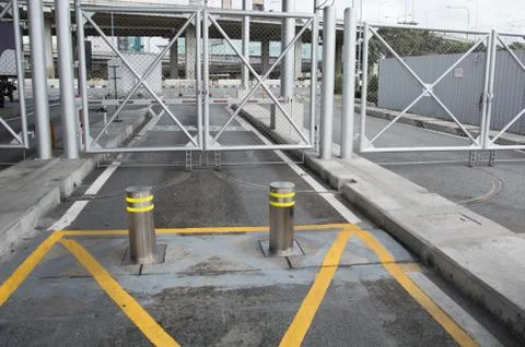 Bollards with Security Stock Photos