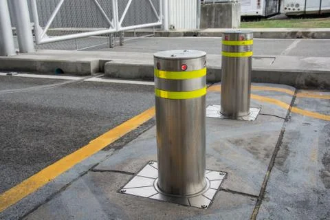 Bollards with Security Stock Photos