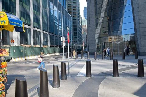 Bollards on sidewalk Stock Photos