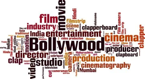 Bollywood word cloud Stock Illustration