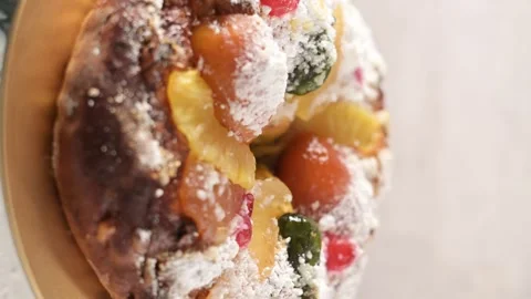 Bolo do Rei or King's Cake Stock Footage 258709244