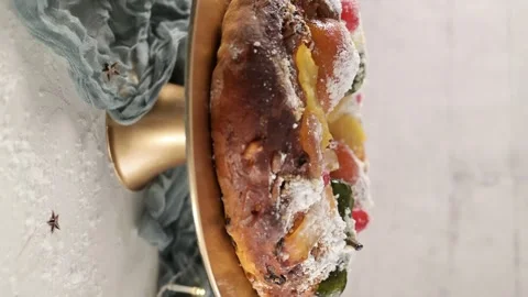 Bolo do Rei or King's Cake Stock Footage 258709304