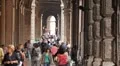 Bologna Shopping Street Italian Historic City European Old Town Street Italy Day HD Footage