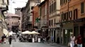 Bologna Street Italian Historic City European Old Street Italy Crowd People Walk HD Footage