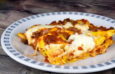 The Bolognese lasagna. Stock Photos