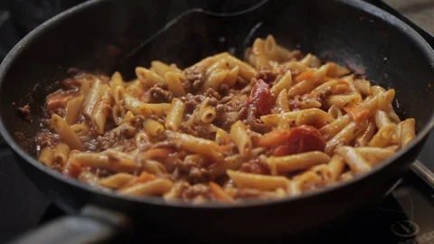 Bolognese pasta closeup Stock Footage 97411233