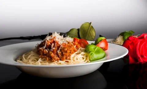 Bolognese spaghetti Stock Photos