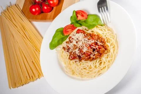 Bolognese spaghetti Stock Photos