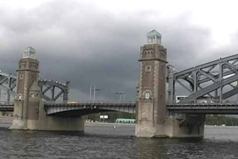Bolsheokhtinsky Bridge Stock Footage 871602