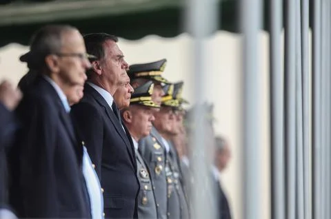 Bolsonaro participates in graduation ceremony at the Agulhas Negras Military Aca Stock Photos