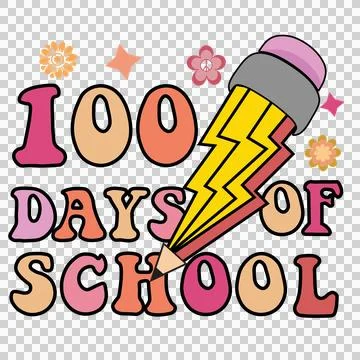Bolt 100 Days Of School Lightning Design crossing flowers Illustrazione stock