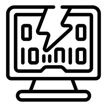 Bolt access scam icon outline vector. Online virus Stock Illustration