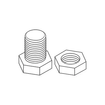 Bolt and nut icon Stock Illustration