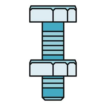Bolt and nut illustration for construction fastener concept Illustrazione stock
