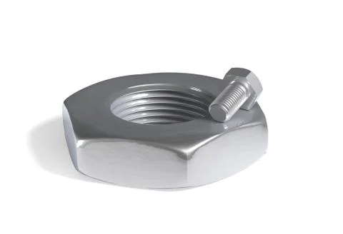 Bolt and Nut incompatible 3d illustration Stock Illustration