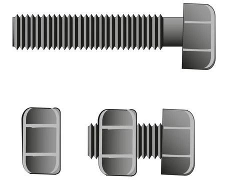 Bolt and nut on white background is insulated Stock Illustration