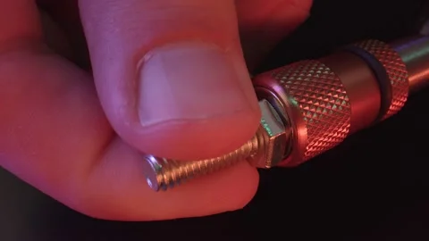 The bolt is attached to the nut with a special tool. Electric tools for home Stock Footage 160112215