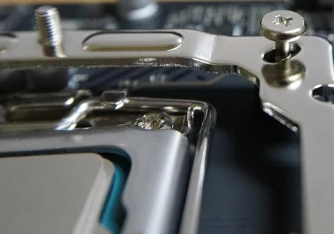 A bolt at the base of the cooler body. Stock Photos