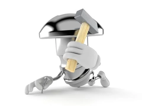 Bolt character with hammer Stock Illustration