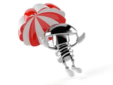 Bolt character with parachute Stock Illustration