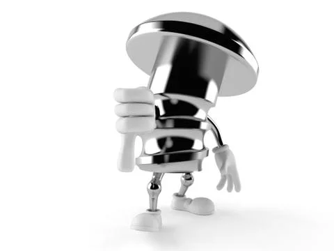 Bolt character with thumb down Stock Illustration