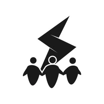 Bolt Commitment Teamwork Together Black Logo Illustrazione stock