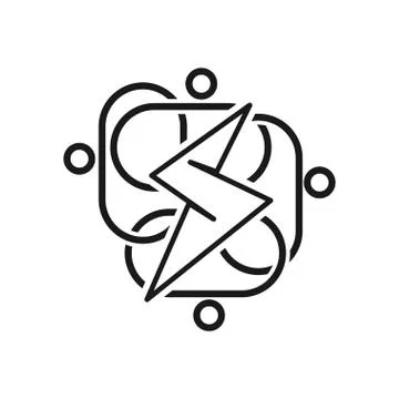 Bolt Connection Commitment Teamwork Together Black Logo Stock-Illustration