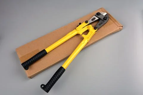 Bolt cutter on concrete surface construction concept.hardware store and manua Stock Photos