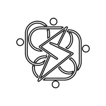 Bolt electricity Commitment Teamwork Together Outline Logo 스톡 일러스트