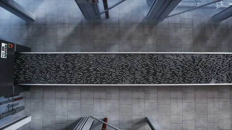 Bolt factory process. Production line. realistic 4k animation. Stock-Footage 265576886