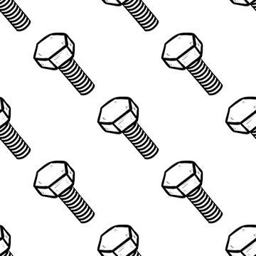 Bolt hand drawn sketch. Seamless pattern Stock Illustration