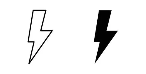 Bolt icon in black and white. vector icon pack for websites Stock Illustration