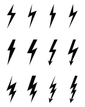 Bolt lighting flash icons Stock Illustration