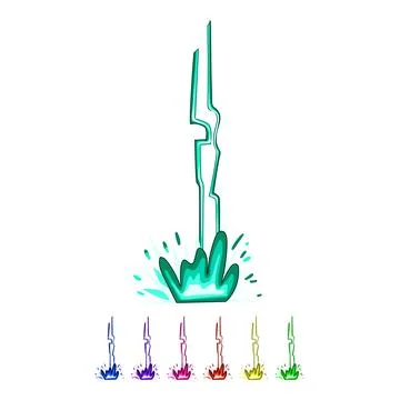 Bolt lightning effect cartoon vector graphic Stock Illustration