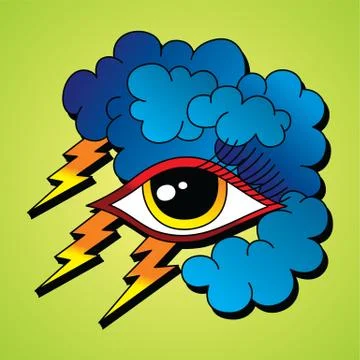 Bolt lightning eye symbol theme Stock-Illustration