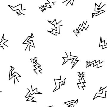 Bolt Lightning Flash Vector Seamless Pattern Stock Illustration