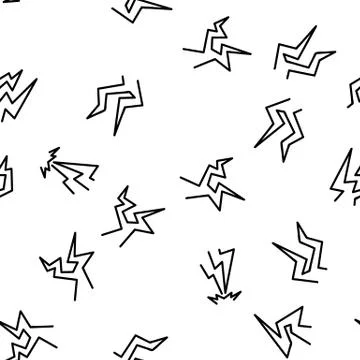 Bolt Lightning Flash Vector Seamless Pattern Stock Illustration